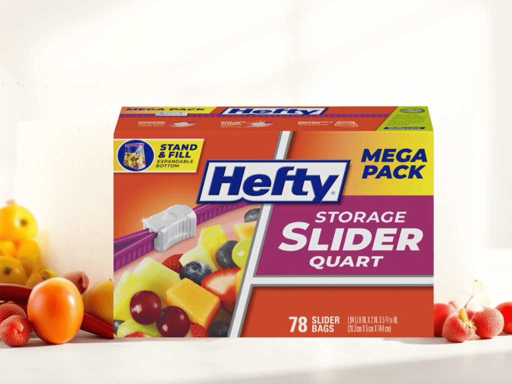 Limited Time Discount: 46% Off Hefty Slider Storage Bags, Quart Size, 78&nbsp;Count