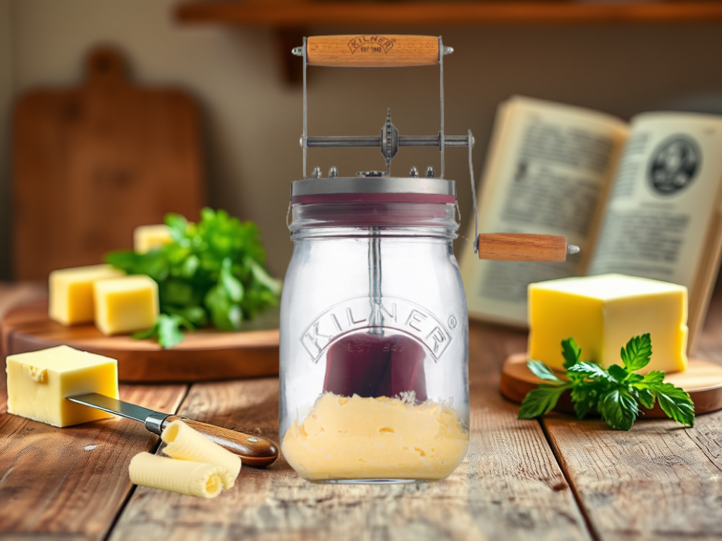 Limited Time Discount: 20% Off Kilner Vintage Glass Butter Churn, 34-Fluid Ounce&nbsp;Capacity