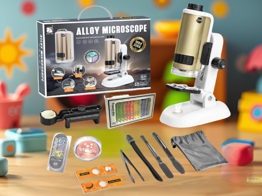 Save With Coupon: 25% Off Setflags 100-250x Zoom Kids Microscope Toy with 14 Specimen&nbsp;Slides