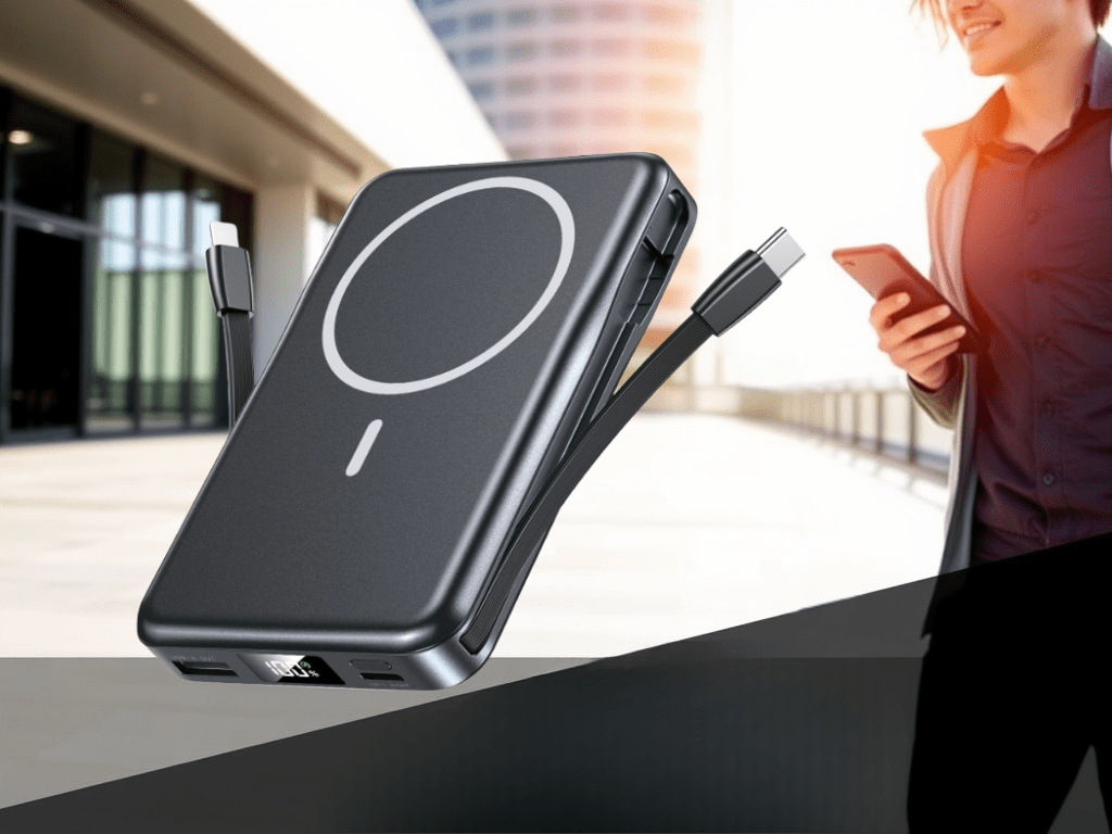 Limited Time Discount: 87% Off Magnetic 5 in 1 Power Bank, 10000mAh Portable Charger with Built in&nbsp;Cable