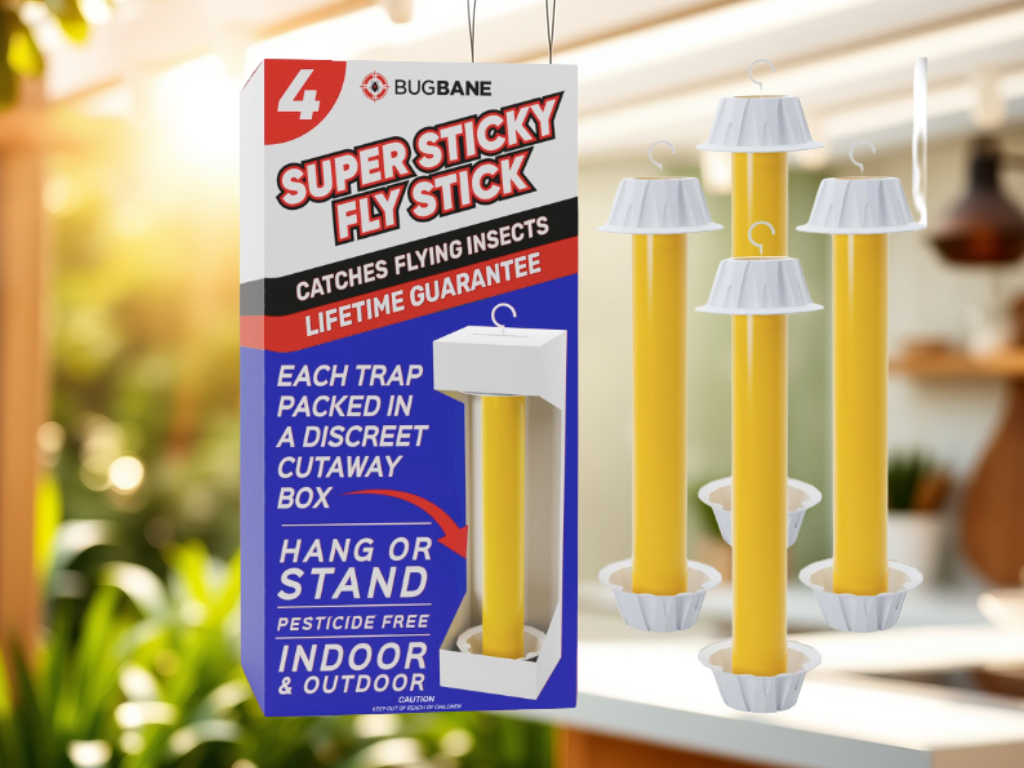 Discounted: 25% Off Fly Stick Sticky Fly Traps for Indoors Outdoor, 4&nbsp;Pack