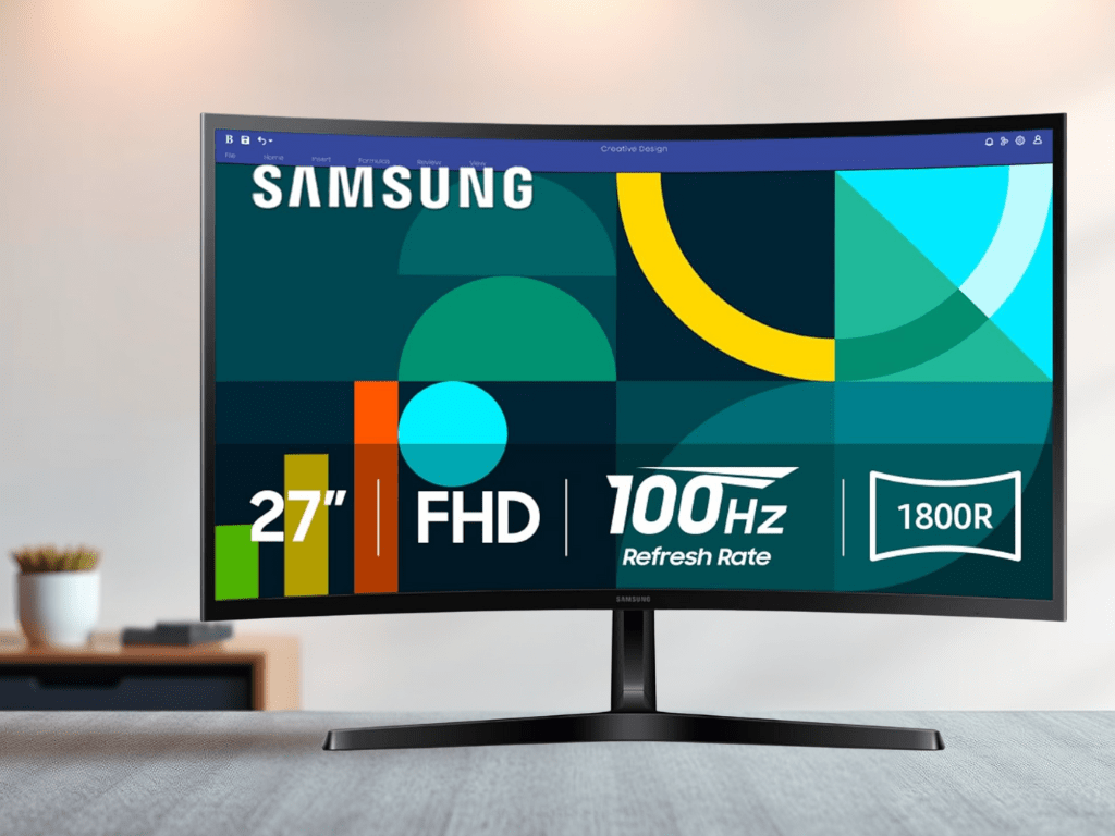 Discounted: 17% Off SAMSUNG 27″ Essential S3 Curved Computer Monitor 