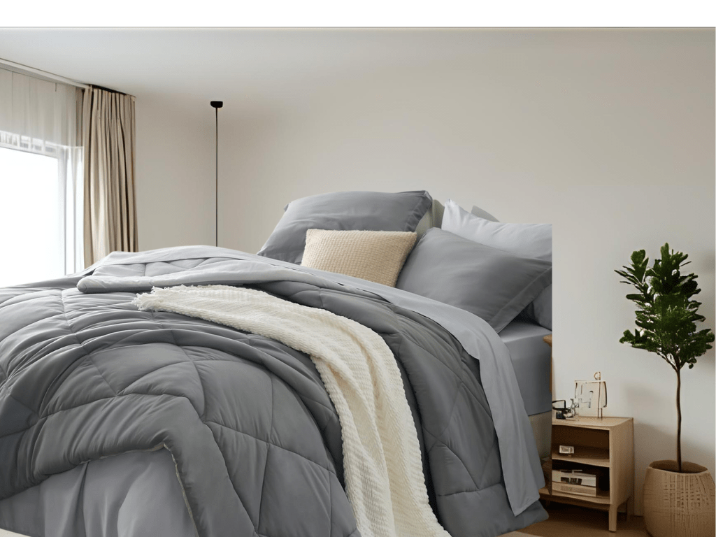 Discounted: 25% Off Bedsure Queen Comforter Set – 7 Pieces Reversible Grey&nbsp;Bedding