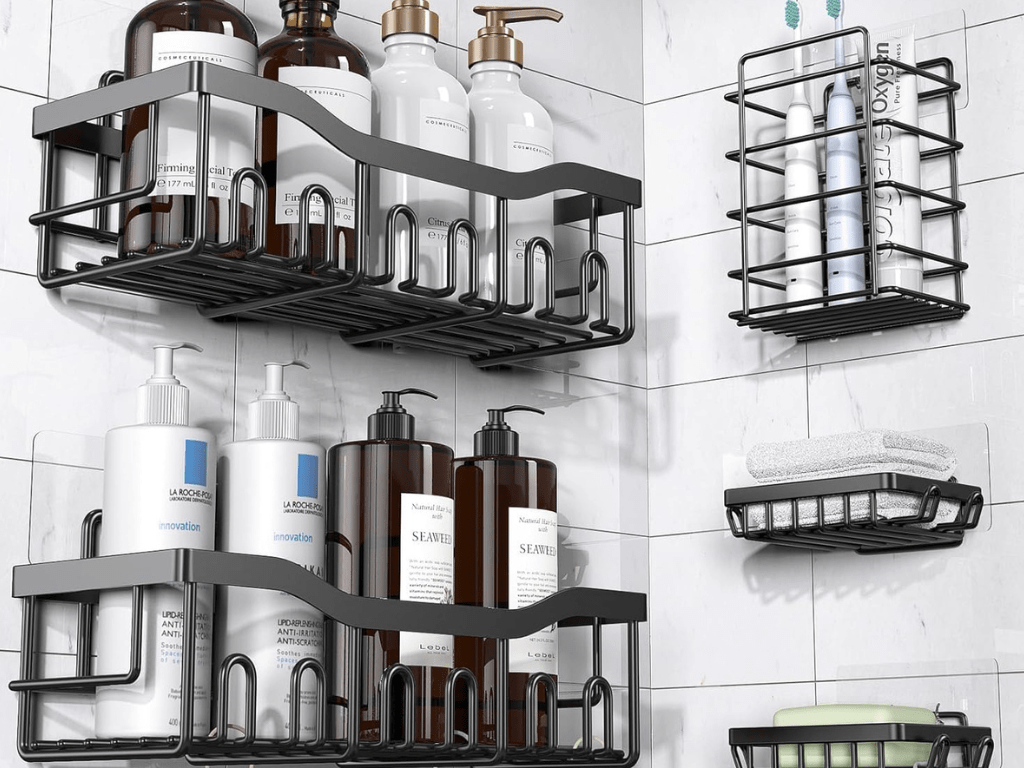 Discounted: 43% Off EUDELE Adhesive Shower Caddy, 5&nbsp;Pack